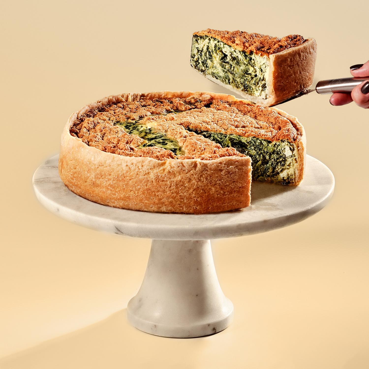 kategoria Wytrawne nowości, produkt na obrazku to Quiche ze szpinakiem i fetą